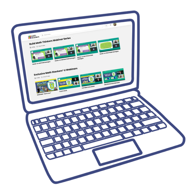 Computer with Math Stackers U on screen